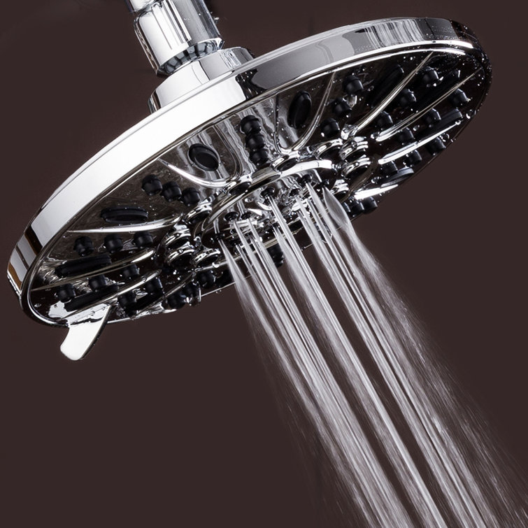 Chrome 7" Round 6-Setting Rainfall Shower Head