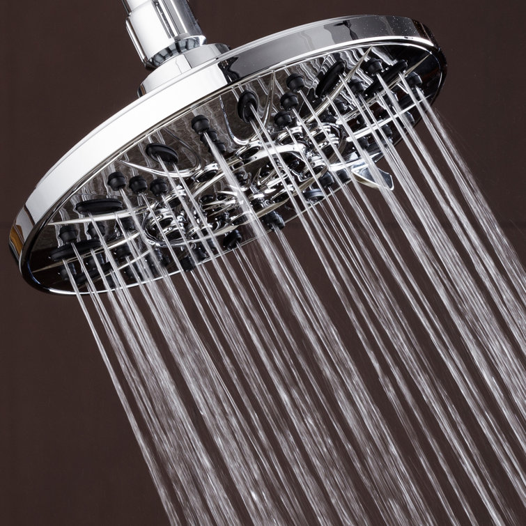 Chrome 7" Round 6-Setting Rainfall Shower Head