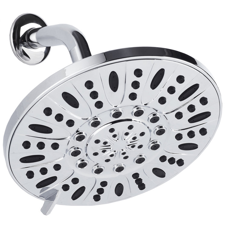 Chrome 7" Round 6-Setting Rainfall Shower Head