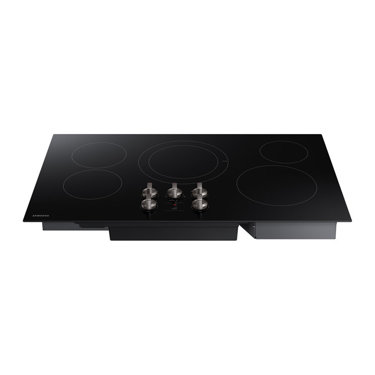 36" Black Ceramic Electric Cooktop with 5 Burners