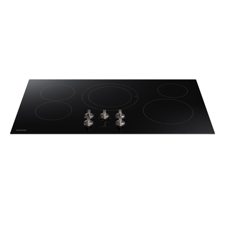 36" Black Ceramic Electric Cooktop with 5 Burners