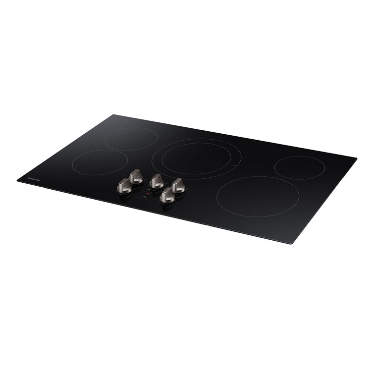 36" Black Ceramic Electric Cooktop with 5 Burners
