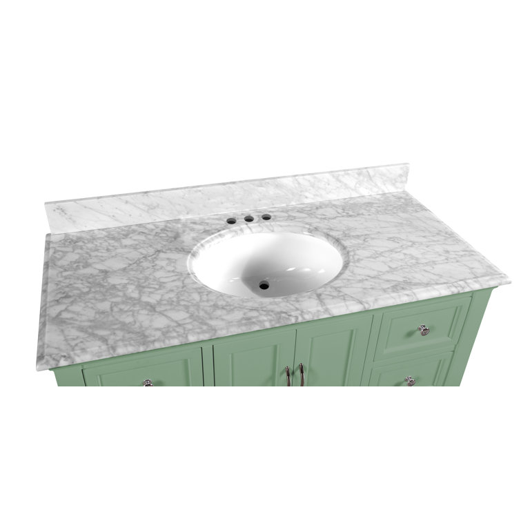 Ursa 48'' Sage Green Bathroom Vanity with Carrara Marble Top