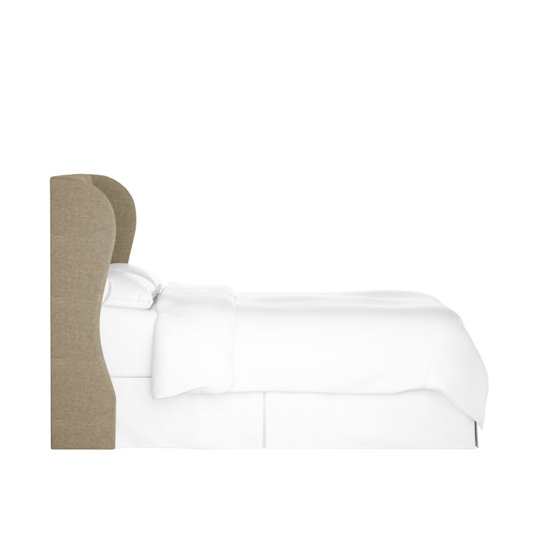 Zuma Natural Textured Linen Tufted California King Upholstered Headboard