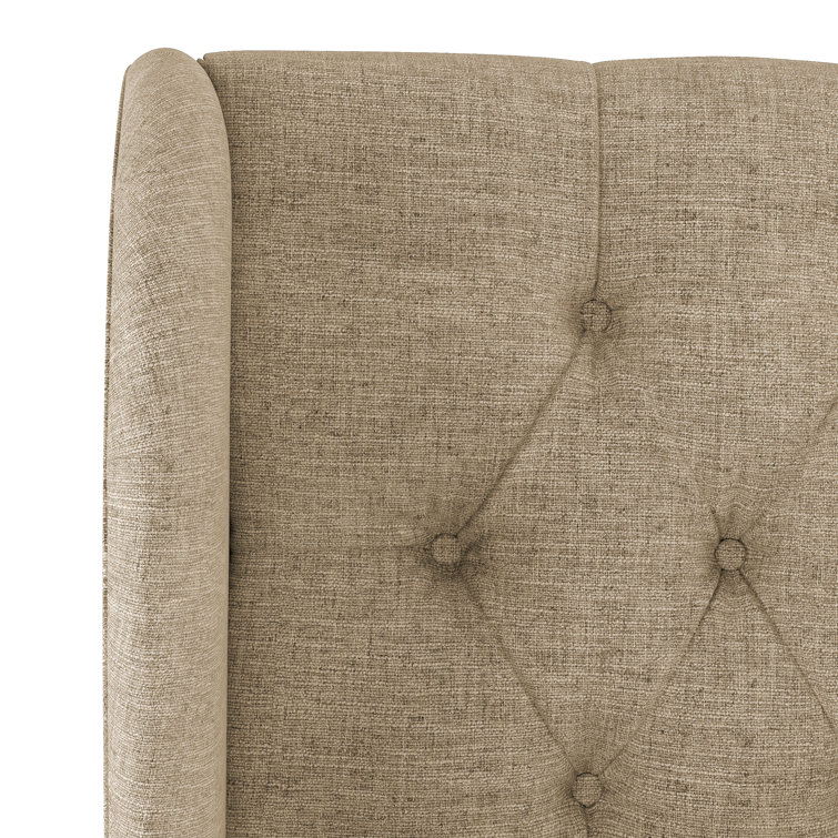Zuma Natural Textured Linen Tufted California King Upholstered Headboard