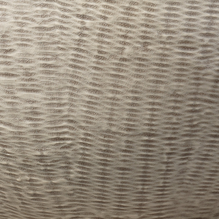 Off-White Ceramic Basketweave Table Lamp with Linen Shade