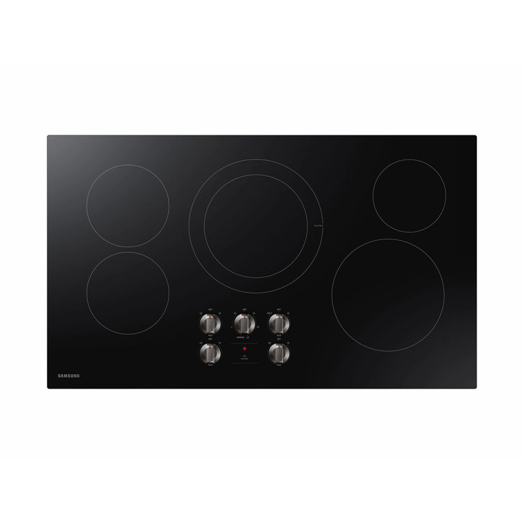 36" Black Ceramic Electric Cooktop with 5 Burners