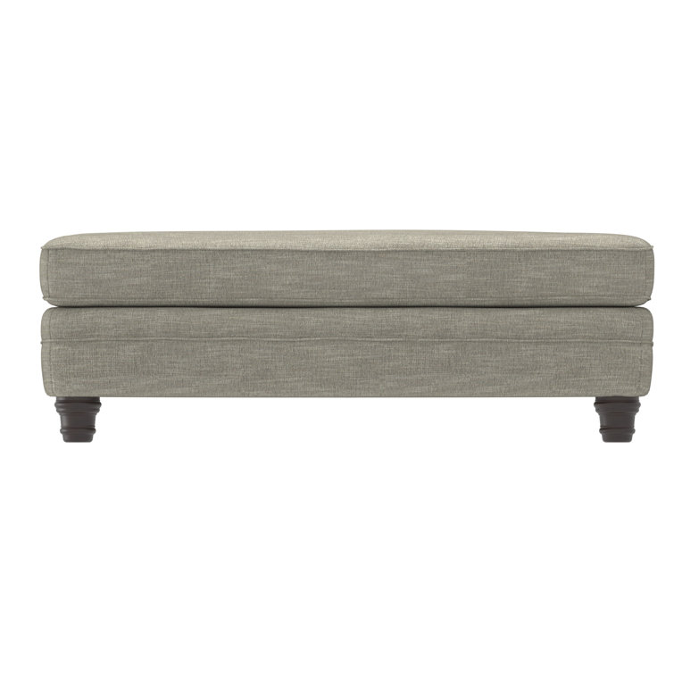 Gray Transitional Upholstered Rectangular Ottoman