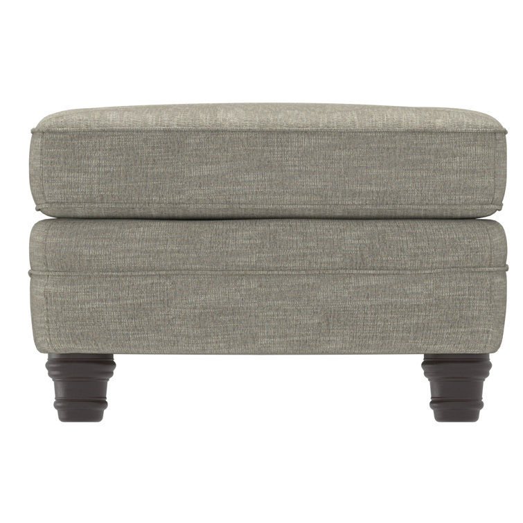 Gray Transitional Upholstered Rectangular Ottoman