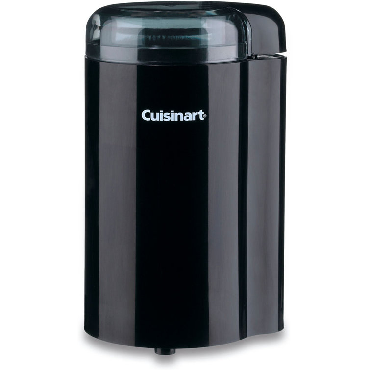 Compact Black Electric Coffee Grinder with Stainless Steel Blade