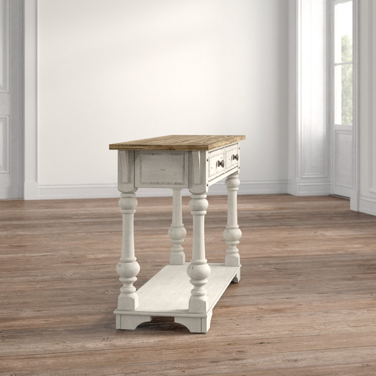 Morgan Creek Antique White Rectangular Console Table with Storage