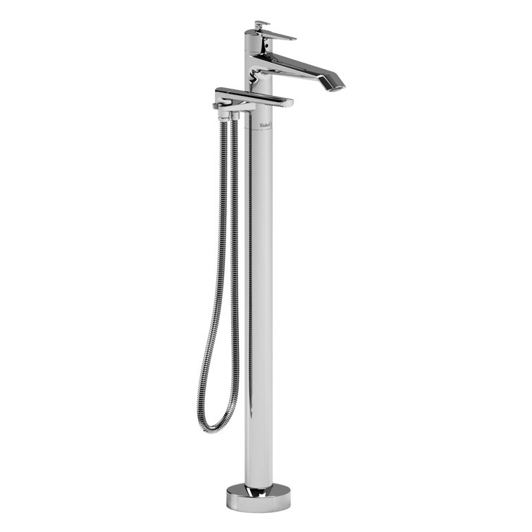 Venty Sleek Chrome Freestanding Tub Filler with Handshower