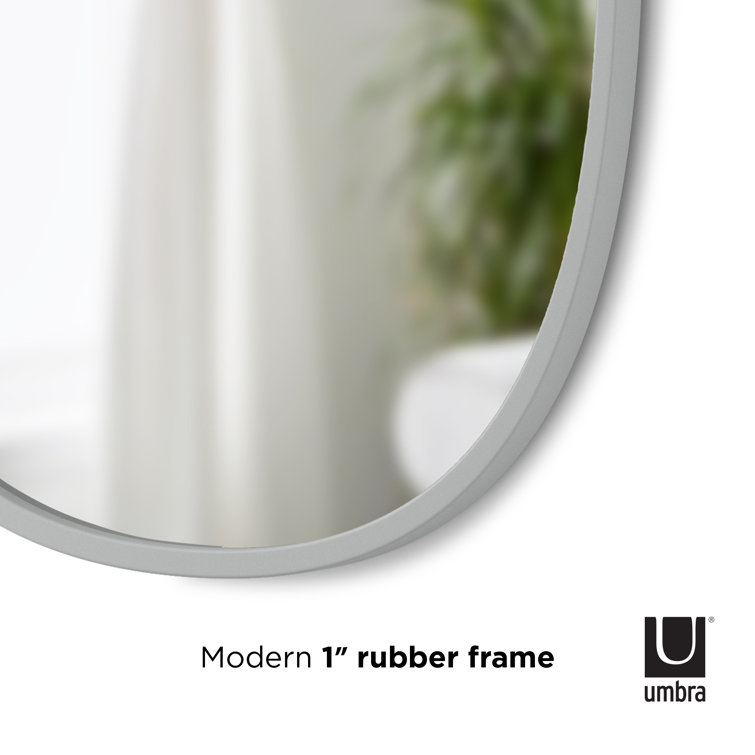 Sleek Modern Oval Hub Wall Mirror 18"x24" in Black