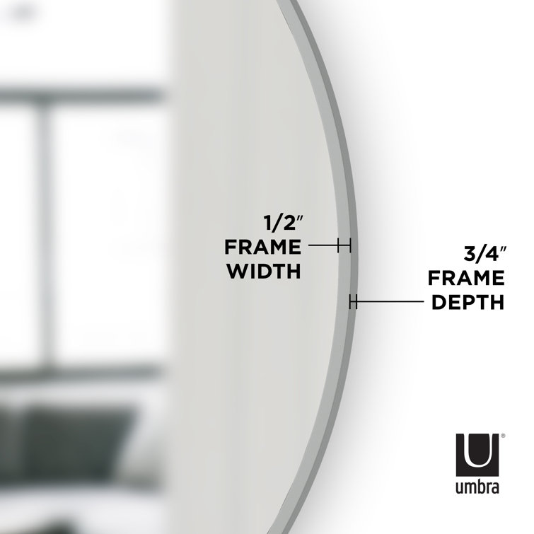 15'' Round Industrial Rubber-Trimmed Wood Wall Mirror