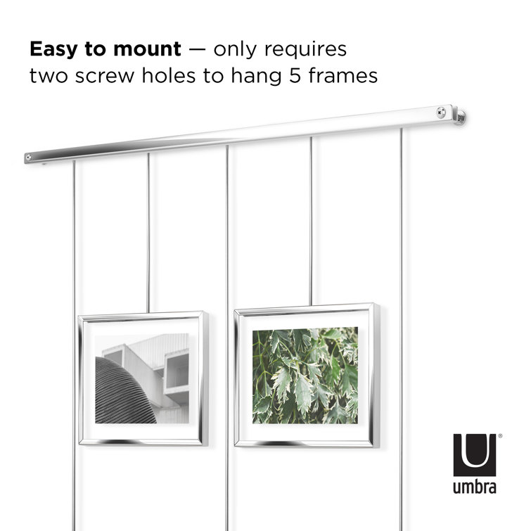 Chrome Floating Wall-Mounted 4x6 Picture Frame Set