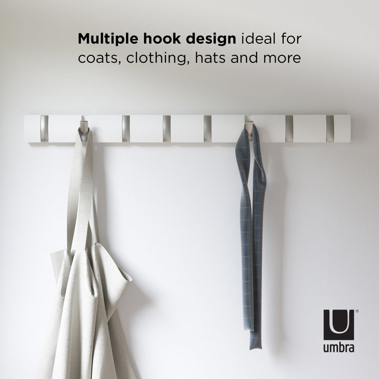 Umbra Flip 8 Sleek White Hardwood Wall Hook