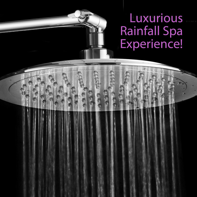 9-Inch Chrome Adjustable Rain Shower Head with Brass Extension Arm