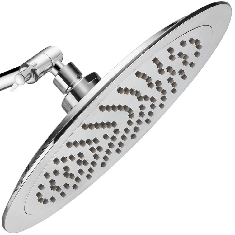 9-Inch Chrome Adjustable Rain Shower Head with Brass Extension Arm