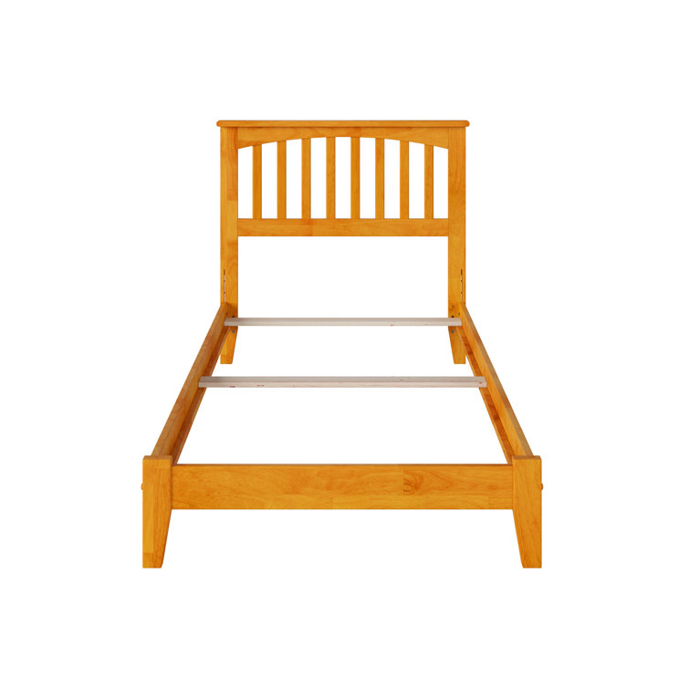 Walnut Twin Mission Wood Bed Frame with Headboard