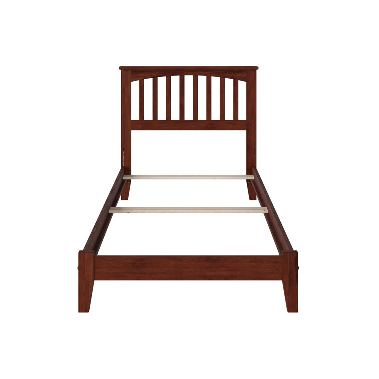 Walnut Twin Mission Wood Bed Frame with Headboard