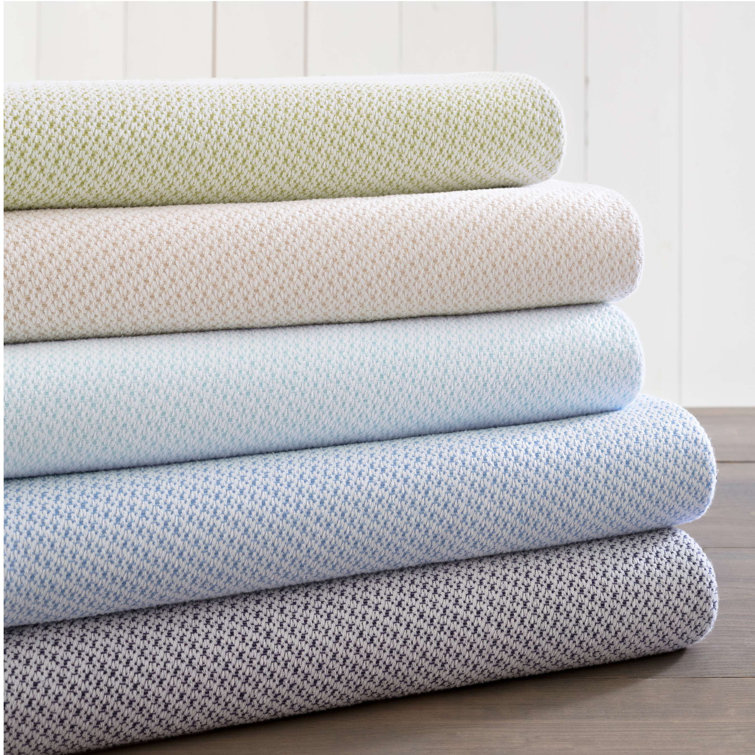 King Size Blue Knitted Cotton Fleece Blanket