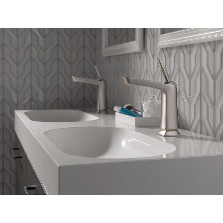 Vesna Brushed Nickel Single-Hole Bathroom Faucet with Worry-Free Drain Catch