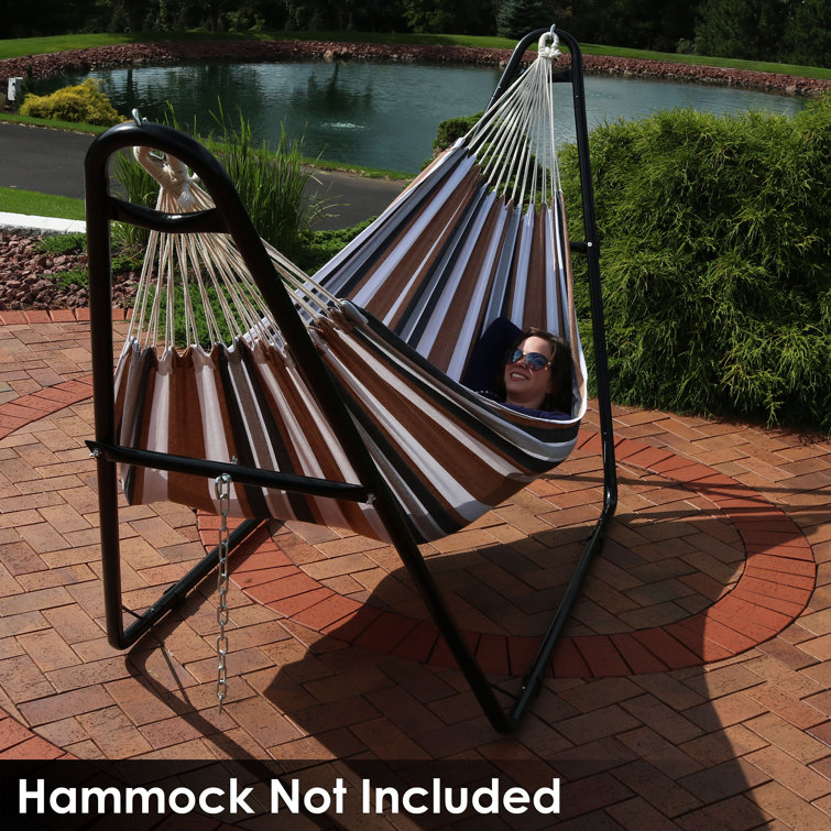 Black Powder-Coated Steel Universal Hammock Stand for 9 to 14 Feet