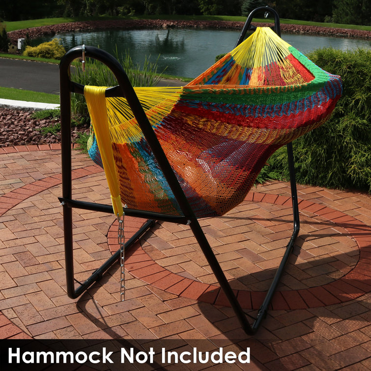 Black Powder-Coated Steel Universal Hammock Stand for 9 to 14 Feet