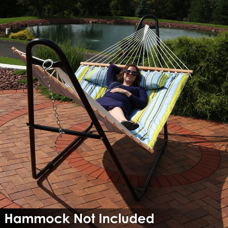 Black Powder-Coated Steel Universal Hammock Stand for 9 to 14 Feet