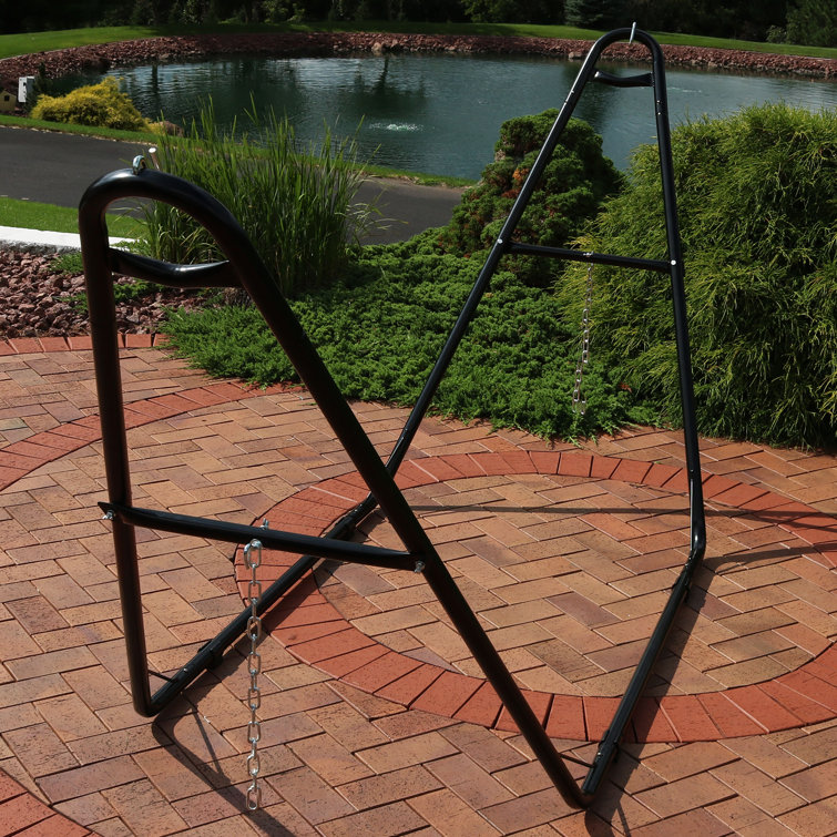 Black Powder-Coated Steel Universal Hammock Stand for 9 to 14 Feet