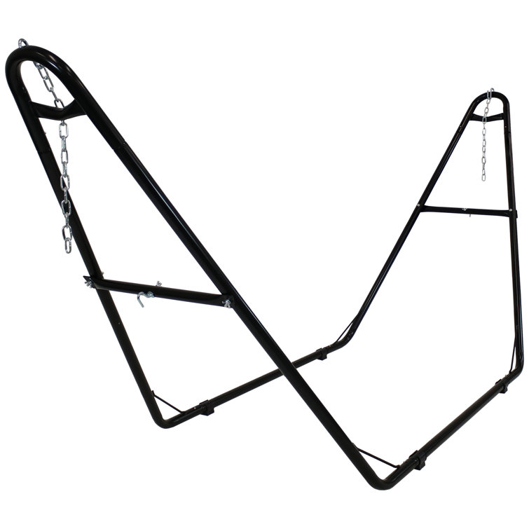 Black Powder-Coated Steel Universal Hammock Stand for 9 to 14 Feet