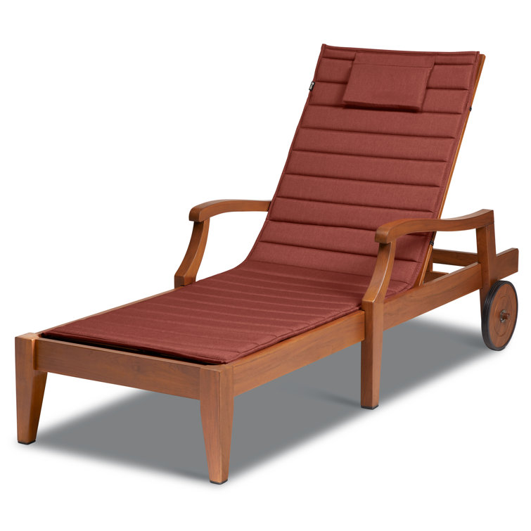 Heather Indigo Water-Resistant Outdoor Chaise Lounge Cushion
