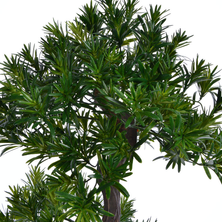 59" Green Plastic Potted Yucca Bonsai Tree