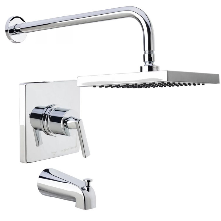 Polished Chrome Handheld Rain Shower Head with Wall Mount