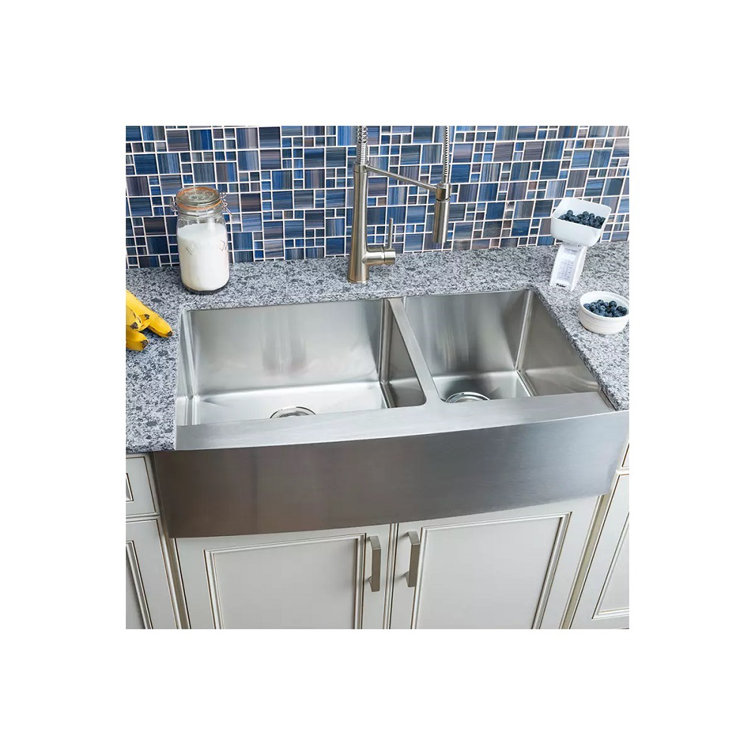 36'' Stainless Steel Double Bowl Farmhouse Kitchen Sink