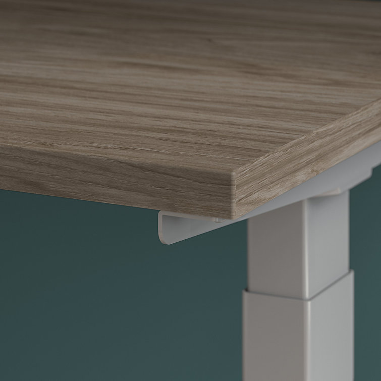 ErgoFlex Black Walnut and Cool Gray Electric Sit-Stand Desk 47.6"
