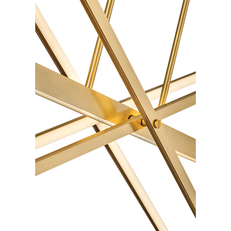 Modern Articulating LED Pendant in Lacquered Brass - 36" Width
