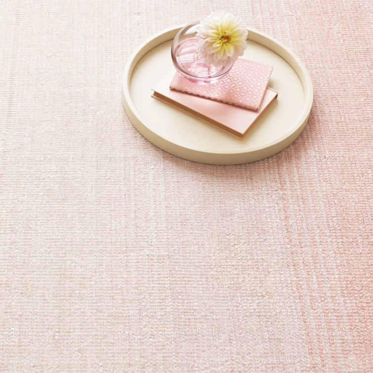 Handmade Pink Synthetic Easy Care Rectangular Rug 2' x 3'