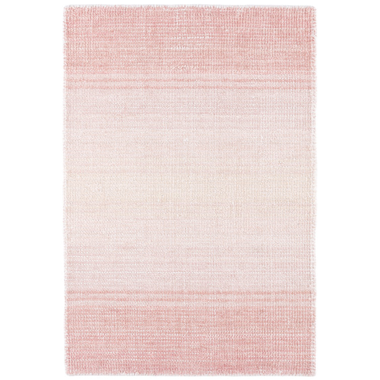 Handmade Pink Synthetic Easy Care Rectangular Rug 2' x 3'