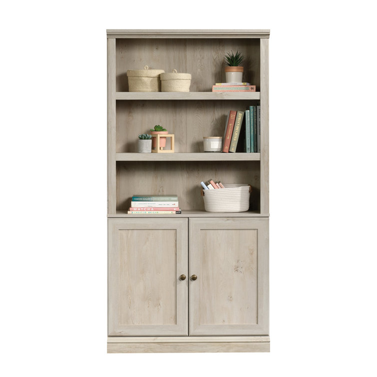 Chalked Chestnut Adjustable 5-Shelf Bookcase with Doors