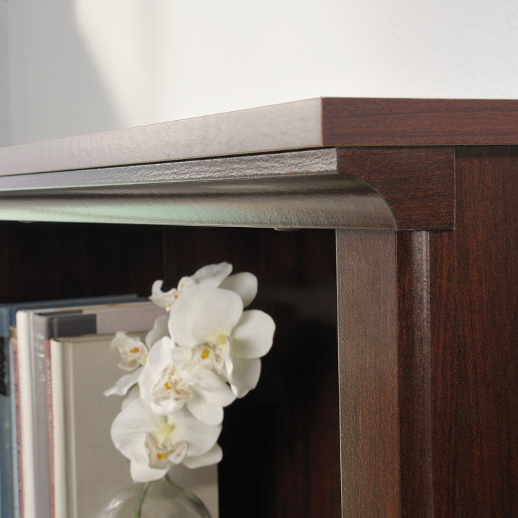 White Adjustable 5-Shelf Bookcase with Doors