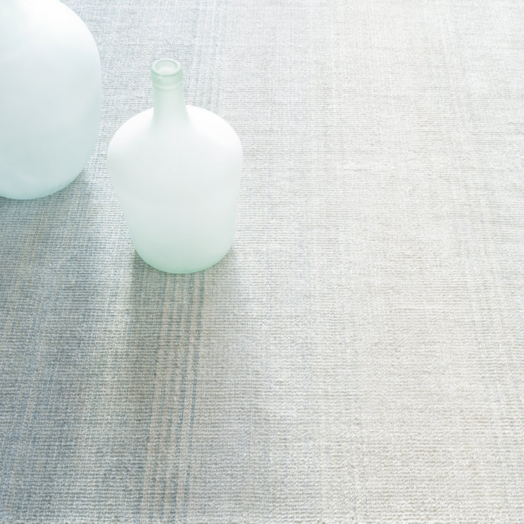 Sky Blue Hand Knotted Polyester 8' x 10' Rug