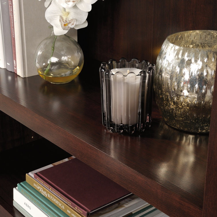 White Adjustable 5-Shelf Bookcase with Doors