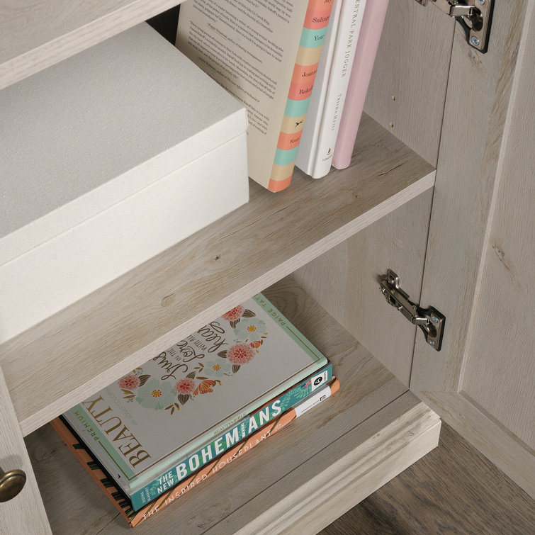 Chalked Chestnut Adjustable 5-Shelf Bookcase with Doors