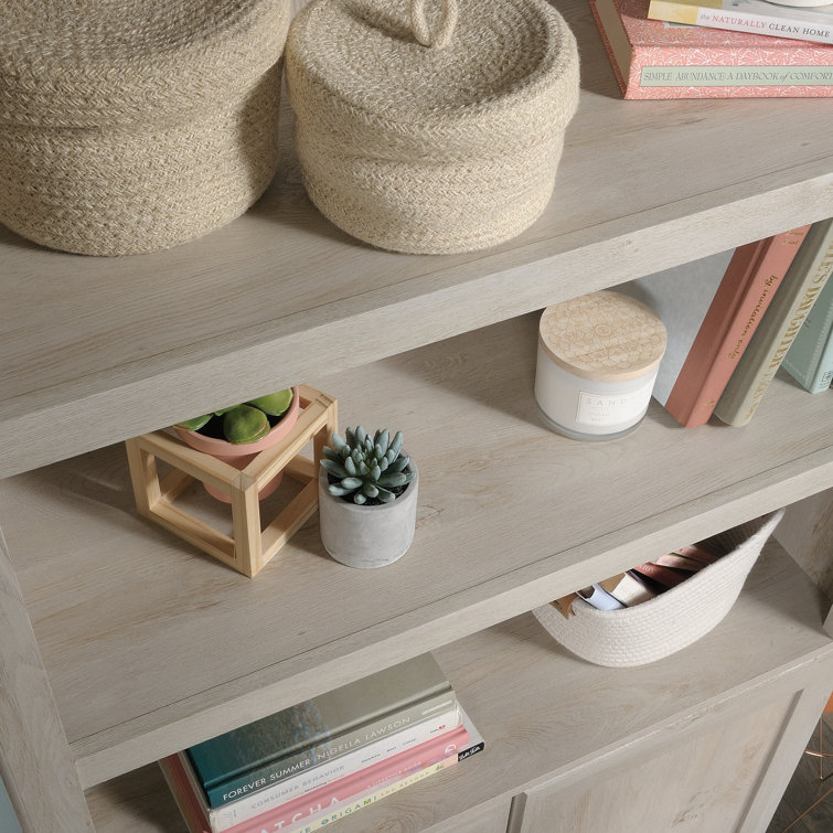 Chalked Chestnut Adjustable 5-Shelf Bookcase with Doors