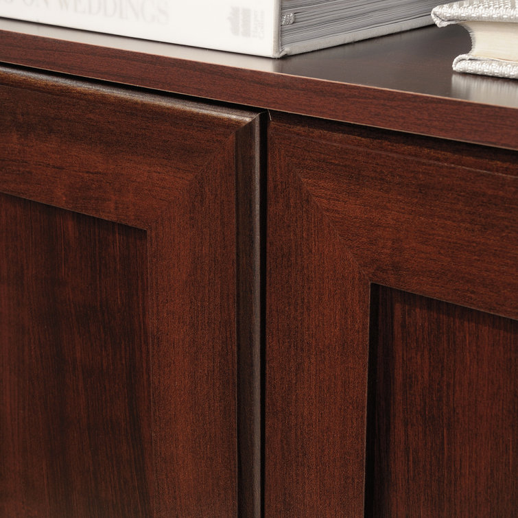 White Adjustable 5-Shelf Bookcase with Doors