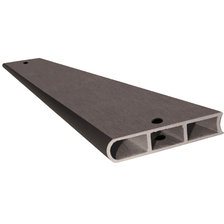Weathered Wood Composite Raised Garden Bed with Black Brackets