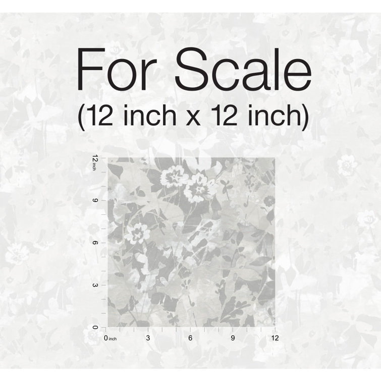 Grey and White Floral Self-Adhesive Peel and Stick Wallpaper Roll