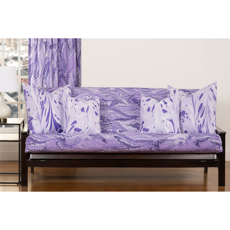 Full Size Amethyst Polyester Box Cushion Futon Slipcover