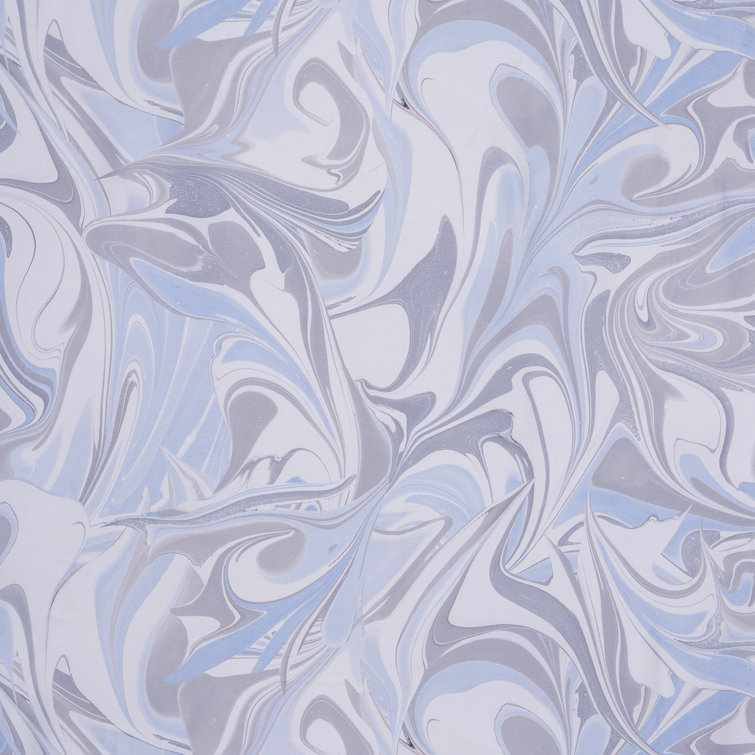 Queen Silver and Blue Polyester Box Cushion Futon Slipcover